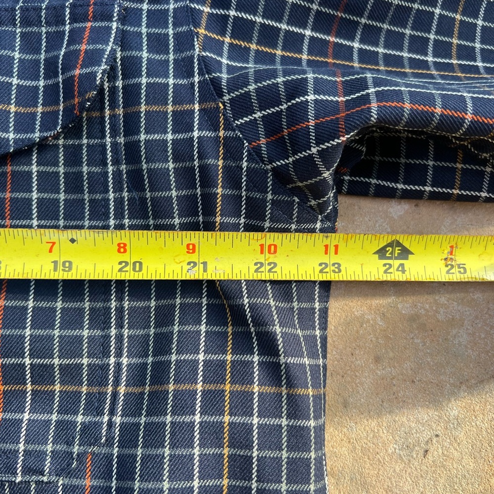 Filson Northwest Wool Shirt Navy Blue Yellow Red Plaid Grid Dress Button Up - Picture 8 of 12